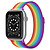 Bandje geschikt voor Apple Watch 42/44MM - Geschikt voor Series 1/2/3/4/5/6/7/8/9/SE/Ultra 1&2 - Maat One Size - Horlogebandje - Milanees - Regenboog