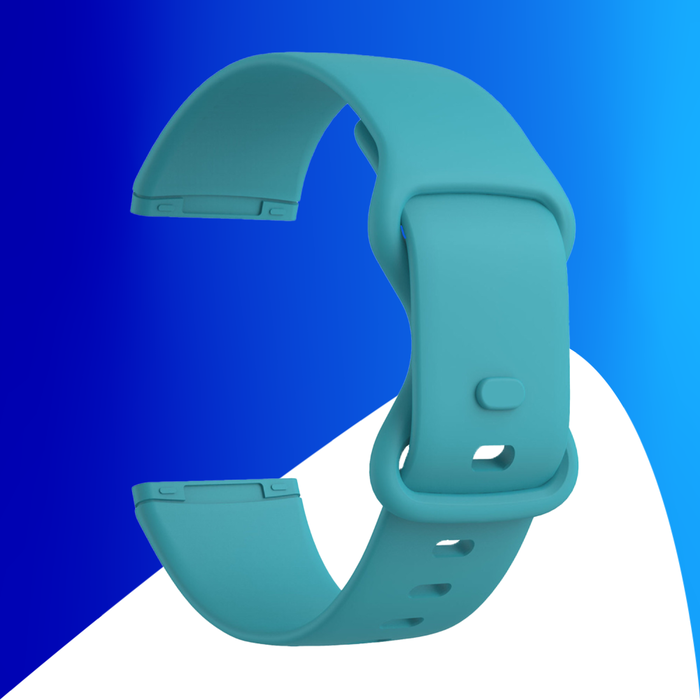 JVS Products Bandje geschikt voor Fitbit Versa/Sense - Geschikt voor Fitbit Sense 1/2/ Fitbit Versa 3/4 - Maat L - Horlogebandje - Siliconen - Lichtblauw