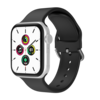 Bandje geschikt voor Apple Watch 42/44MM - Geschikt voor Series 1/2/3/4/5/6/7/8/9/SE/Ultra 1&2 - Maat L - Horlogebandje - Siliconen - Zwart