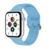 Bandje geschikt voor Apple Watch 42/44MM - Geschikt voor Series 1/2/3/4/5/6/7/8/9/SE/Ultra 1&2 - Maat S - Horlogebandje - Siliconen - Lichtblauw