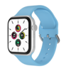 Bandje geschikt voor Apple Watch 38/40MM - Geschikt voor Series 1/2/3/4/5/6/7/8/9/SE - Maat L - Horlogebandje - Siliconen - Lichtblauw