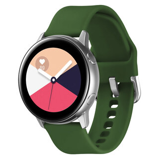 JVS Products Bandje geschikt voor Samsung Galaxy Watch 40/41/42/44/45/46MM - Geschikt voor Samsung Galaxy Watch 1/2/3/4/5/6/7/Classic Watch 4/Watch 5 Pro/Watch 6 Classic/Watch Active/Watch Active 2 - Maat L - Horlogebandje - Siliconen - Groen