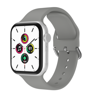 JVS Products Bandje geschikt voor Apple Watch 42/44MM - Geschikt voor Series 1/2/3/4/5/6/7/8/9/SE/Ultra 1&2 - Maat S - Horlogebandje - Siliconen - Grijs