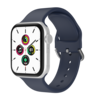 Bandje geschikt voor Apple Watch 42/44MM - Geschikt voor Series 1/2/3/4/5/6/7/8/9/SE/Ultra 1&2 - Maat S - Horlogebandje - Siliconen - Donkerblauw