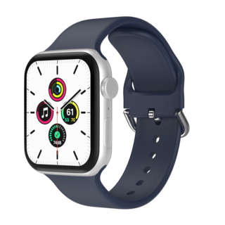 JVS Products Bandje geschikt voor Apple Watch 42/44MM - Geschikt voor Series 1/2/3/4/5/6/7/8/9/SE/Ultra 1&2 - Maat S - Horlogebandje - Siliconen - Donkerblauw
