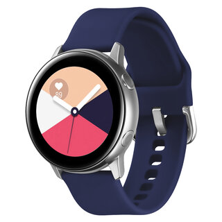 JVS Products Bandje geschikt voor Samsung Galaxy Watch 40/41/42/44/45/46MM - Geschikt voor Samsung Galaxy Watch 1/2/3/4/5/6/7/Classic Watch 4/Watch 5 Pro/Watch 6 Classic/Watch Active/Watch Active 2 - Maat L - Horlogebandje - Siliconen - Blauw