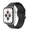 Bandje geschikt voor Apple Watch 42/44MM - Geschikt voor Series 1/2/3/4/5/6/7/8/9/SE/Ultra 1&2 - Maat S - Horlogebandje - Siliconen - Zwart