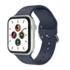 Bandje geschikt voor Apple Watch 38/40MM - Geschikt voor Series 1/2/3/4/5/6/7/8/9/SE - Maat L - Horlogebandje - Siliconen - Donkerblauw