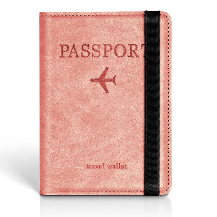 JVS Products Paspoort hoesje - Paspoorthouder - Paspoort cover - RFID - Kunstleer - Roze