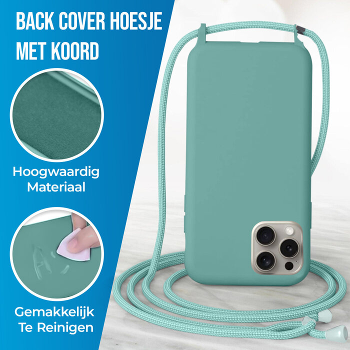 JVS Products iPhone XS Max hoesje - Backcover - Koord - Softcase - Flexibel - TPU - Mintgroen