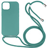 iPhone 15 Plus hoesje -  Backcover -  Koord -  Softcase -  Flexibel -  TPU -  Mintgroen