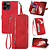 iPhone 14 Pro Max hoesje - Bookcase - Koord - Pasjeshouder - Portemonnee - Bloemenpatroon - Kunstleer - Rood