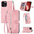 iPhone 14 hoesje - Bookcase - Koord - Pasjeshouder - Portemonnee - Bloemenpatroon - Kunstleer - Roze