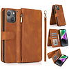 Samsung Galaxy S20 hoesje - Bookcase - Pasjeshouder - Portemonnee - Rits - Kunstleer - Bruin