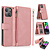 iPhone 13 hoesje - Bookcase - Pasjeshouder - Portemonnee - Rits - Kunstleer - Rose Goud