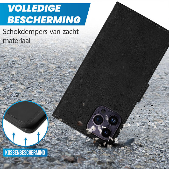 JVS Products Samsung Galaxy A34 5G hoesje - Bookcase - Pasjeshouder - Portemonnee - Kunstleer - Zwart