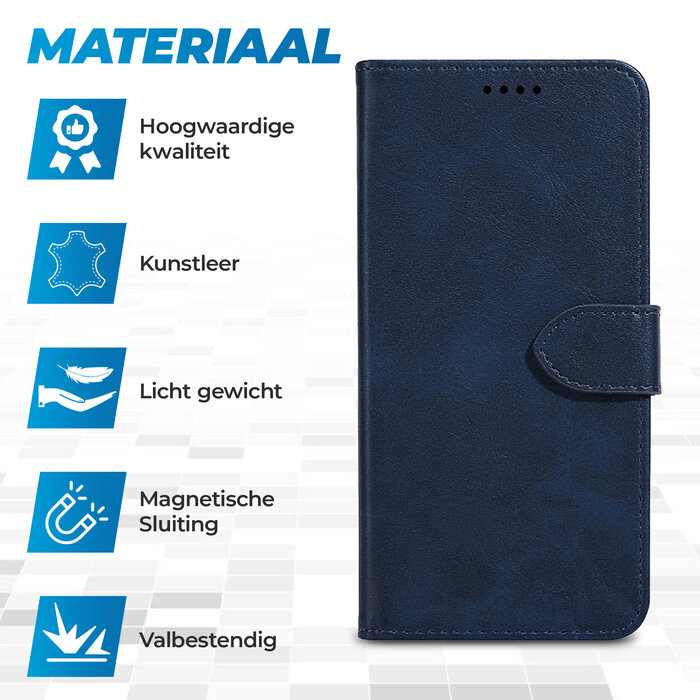 JVS Products iPhone XS Max hoesje - Bookcase - Pasjeshouder - Portemonnee - Kunstleer - Blauw
