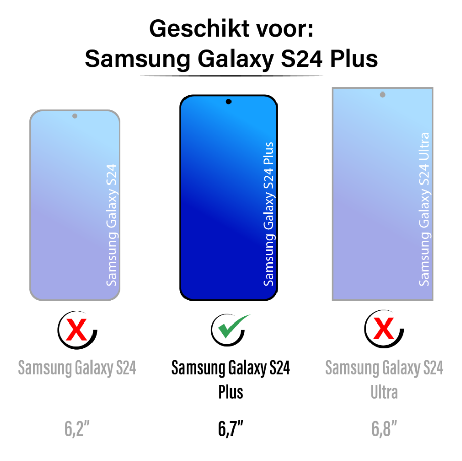 JVS Products Samsung Galaxy S24 Plus hoesje - Bookcase - Pasjeshouder - Portemonnee - Kunstleer - Blauw