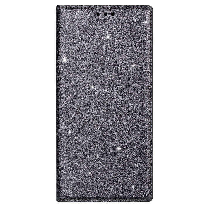 JVS Products Samsung Galaxy A55 hoesje - Bookcase - Pasjeshouder - Portemonnee - Glitter - TPU - Grijs