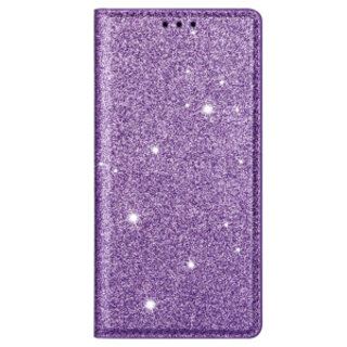 JVS Products Samsung Galaxy A55 hoesje - Bookcase - Pasjeshouder - Portemonnee - Glitter - TPU - Paars