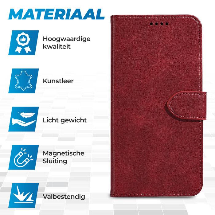 JVS Products iPhone 8 hoesje - Bookcase - Pasjeshouder - Portemonnee - Kunstleer - Rood