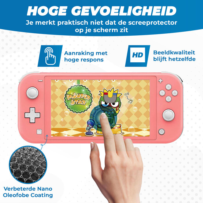 JVS Products 2 Stuks - Tempered Glass Screenprotector Protection Kit geschikt voor de Nintendo Switch Lite - Screen Protector Set - Dual Pack