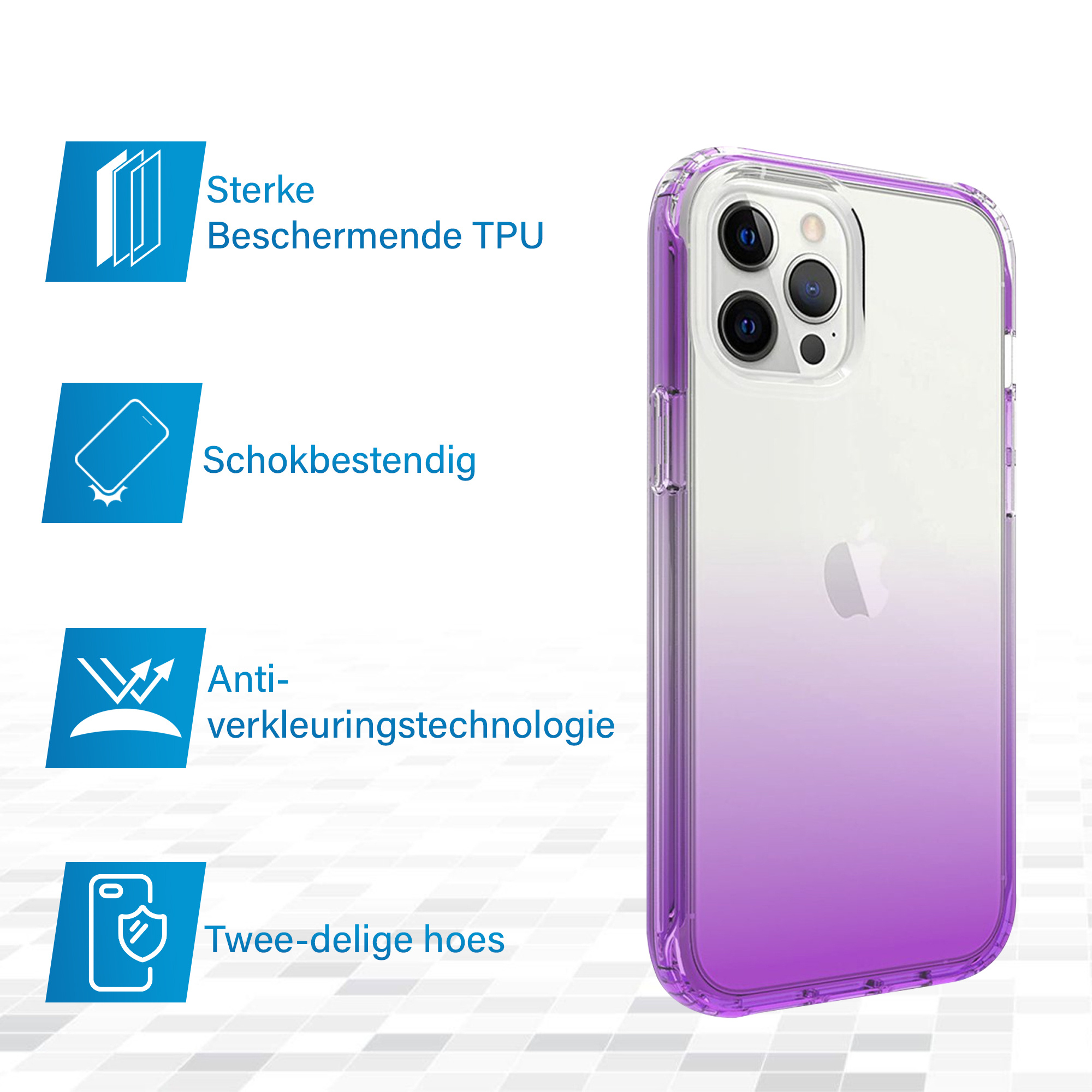 JVS Products Samsung Galaxy A52 hoesje - Full body - 2 delig - Shockproof - Siliconen - TPU - Paars