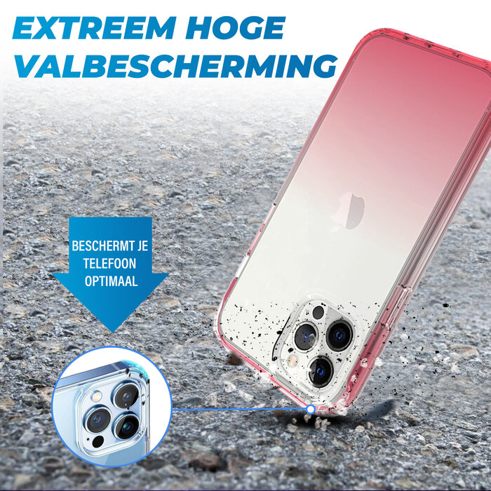 JVS Products iPhone 14 hoesje - Full body - 2 delig - Shockproof - Siliconen - TPU - Roze