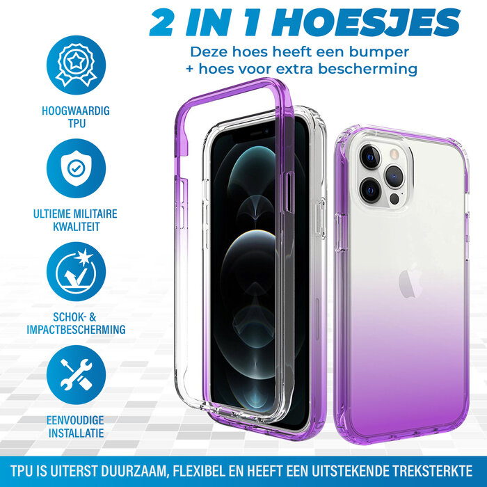 JVS Products Samsung Galaxy S20 FE hoesje - Full body - 2 delig - Shockproof - Siliconen - TPU - Paars