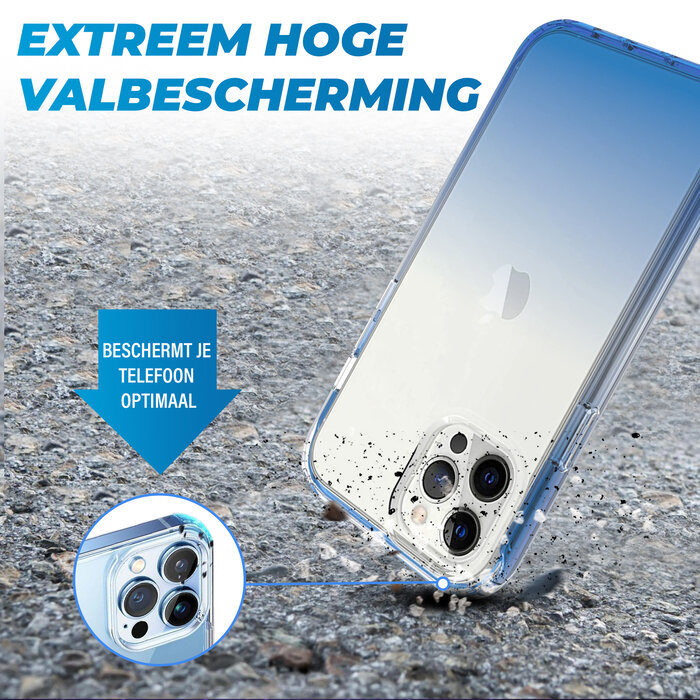 JVS Products iPhone 14 hoesje - Full body - 2 delig - Shockproof - Siliconen - TPU - Blauw
