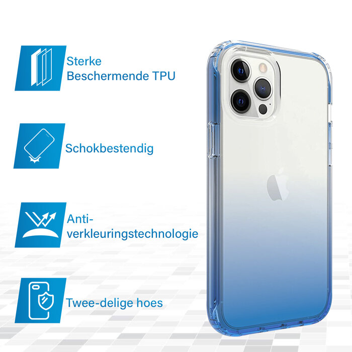 JVS Products iPhone 14 hoesje - Full body - 2 delig - Shockproof - Siliconen - TPU - Blauw