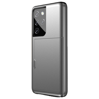 JVS Products iPhone 16 Plus hoesje - Backcover - Hardcase - Pasjeshouder - Portemonnee - Shockproof - TPU - Grijs