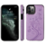 iPhone 16 Plus hoesje - Backcover - Pasjeshouder - Portemonnee - Bloemenprint - Kunstleer - Paars