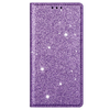 iPhone 16 Pro hoesje - Bookcase - Pasjeshouder - Portemonnee - Glitter - TPU - Paars