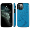 iPhone 16 Plus hoesje - Backcover - Pasjeshouder - Portemonnee - Bloemenprint - Kunstleer - Blauw