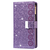 iPhone 16 Pro Max hoesje - Bookcase - Koord - Pasjeshouder - Portemonnee - Glitter - Bloemenpatroon - Kunstleer - Paars