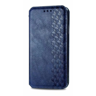 JVS Products iPhone 16 Pro hoesje - Bookcase - Pasjeshouder - Portemonnee - Diamantpatroon - Kunstleer - Blauw