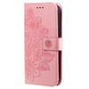 iPhone 16 hoesje - Bookcase - Pasjeshouder - Portemonnee - Bloemenprint - Kunstleer - Rose Goud