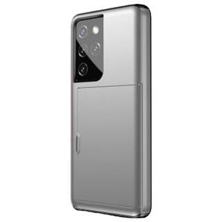 JVS Products iPhone 16 Plus hoesje - Backcover - Hardcase - Pasjeshouder - Portemonnee - Shockproof - TPU - Zilver