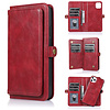 iPhone 16 hoesje - Bookcase - Afneembaar 2 in 1 - Backcover - Pasjeshouder - Portemonnee - Kunstleer - Rood