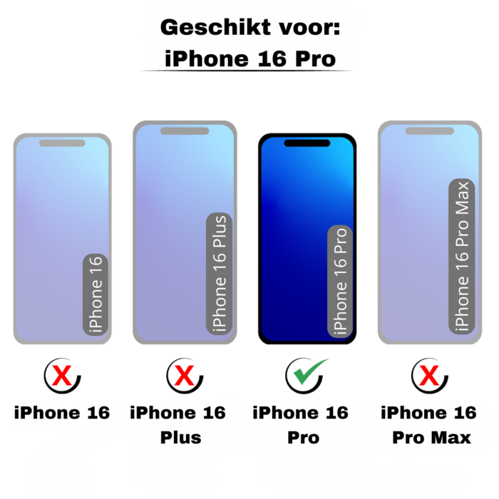 JVS Products iPhone 16 Pro hoesje - Backcover - Hardcase - Pasjeshouder - Portemonnee - Shockproof - TPU - Marineblauw