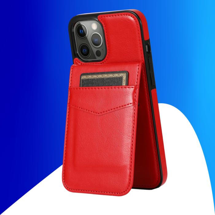 JVS Products iPhone 16 Plus hoesje - Backcover - Pasjeshouder - Portemonnee - Kunstleer - Rood