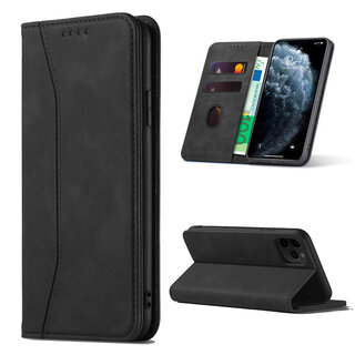 JVS Products iPhone 16 Plus hoesje - Bookcase - Pasjeshouder - Portemonnee - Kunstleer - Zwart