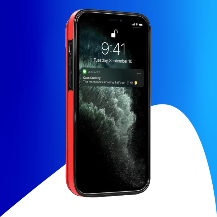 JVS Products iPhone 16 hoesje - Backcover - Pasjeshouder - Portemonnee - Bloemenprint - Kunstleer - Rood