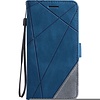 iPhone 16 Plus hoesje - Bookcase - Pasjeshouder - Portemonnee - Patroon - Kunstleer - Blauw