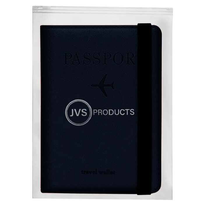 JVS Products Paspoort hoesje - Paspoorthouder - Paspoort cover  - RFID - Kunstleer - Blauw