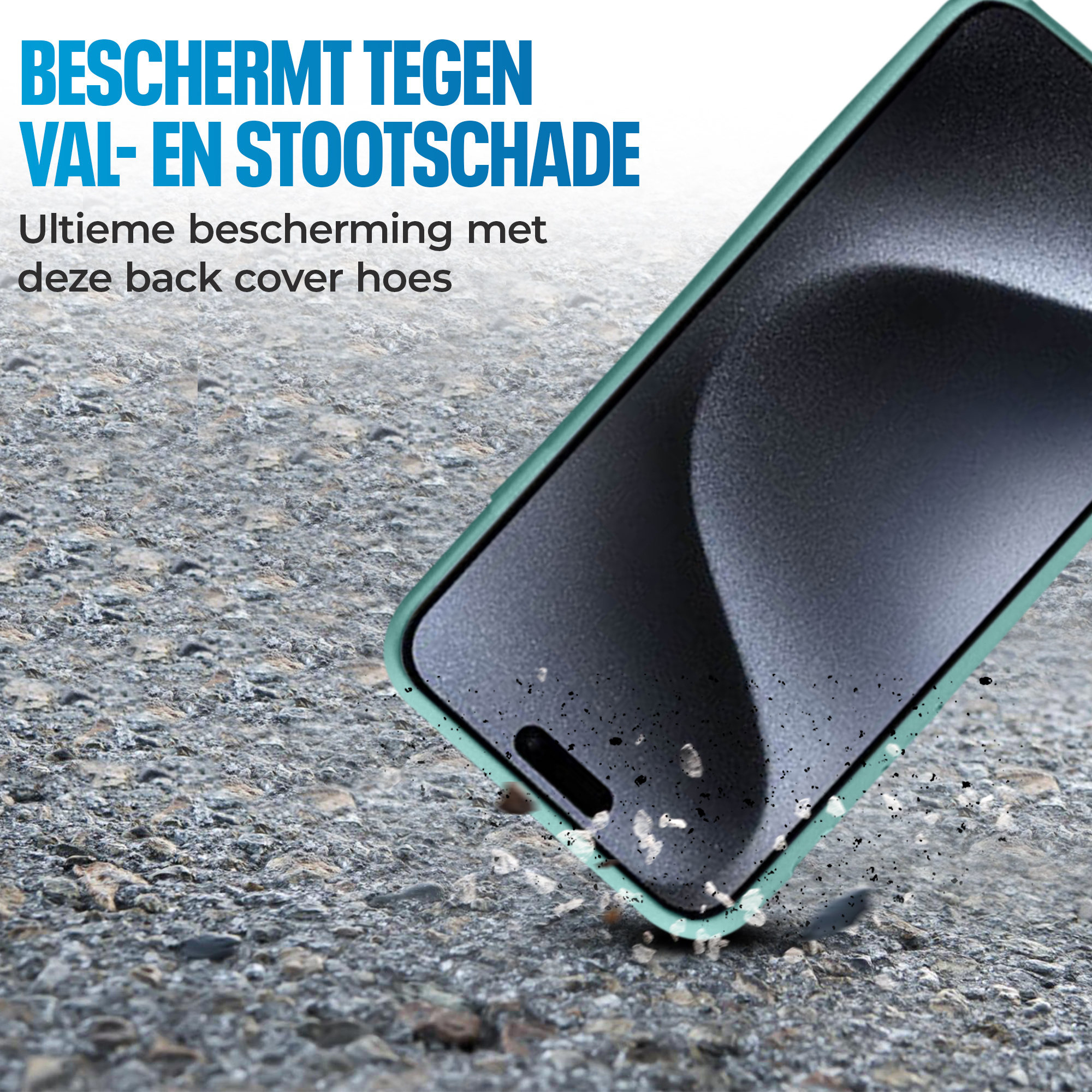 JVS Products iPhone 16e hoesje - Backcover - Koord - Softcase - Flexibel - TPU - Mintgroen