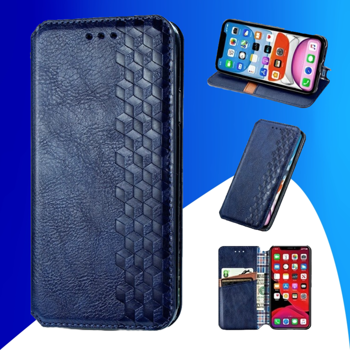 JVS Products Samsung Galaxy A26 hoesje - Bookcase - Pasjeshouder - Portemonnee - Diamantpatroon - Kunstleer - Blauw