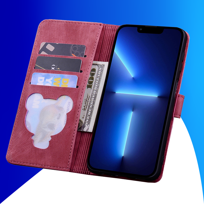 JVS Products Samsung Galaxy A26 hoesje - Bookcase - Koord - Pasjeshouder - Portemonnee - Camerabescherming - Bloemenpatroon - Kunstleer - Bordeaux Rood