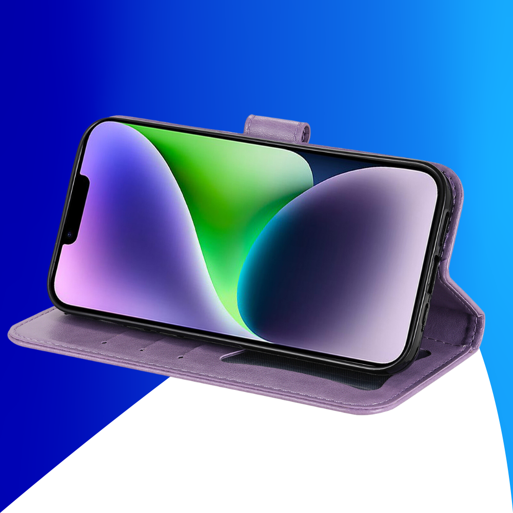 JVS Products Samsung Galaxy A36 hoesje - Bookcase - Pasjeshouder - Portemonnee - Bloemenprint - Kunstleer - Paars